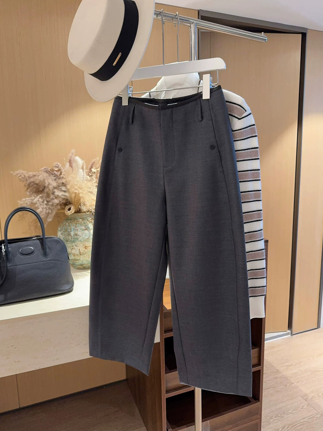 Women Elegant and Loose Suit Trousers Mune Fashion