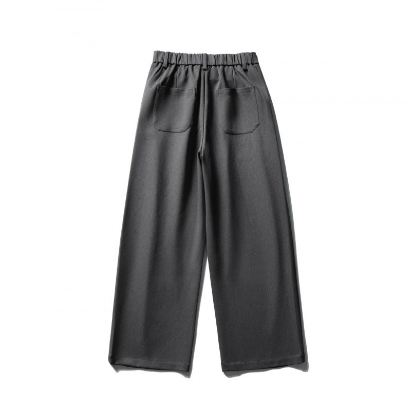 Women Wide Highwaist Pants with Pleats, Belt Loops and Cropped Leg Mune Fashion
