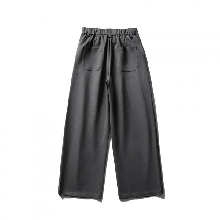 Women Wide Highwaist Pants with Pleats, Belt Loops and Cropped Leg Mune Fashion