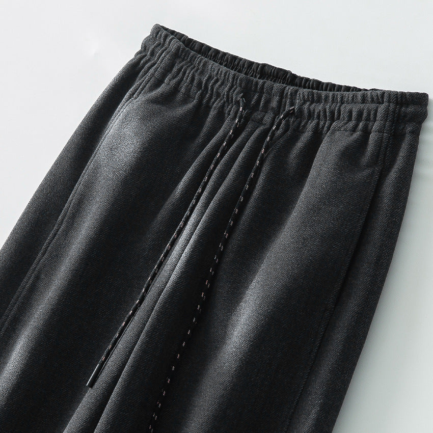 Women Wide Comfort Knit Pants with Elastic Waistband and Drawstring Mune Fashion