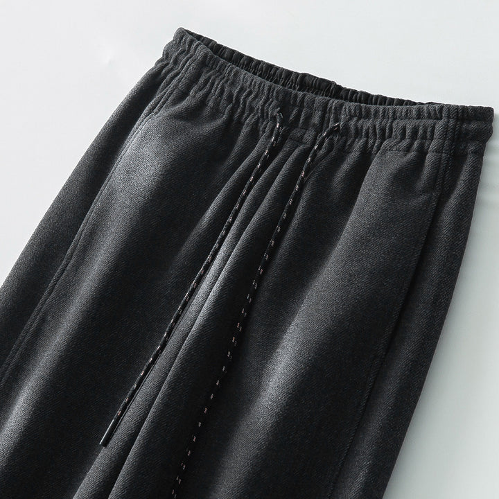 Women Wide Comfort Knit Pants with Elastic Waistband and Drawstring Mune Fashion