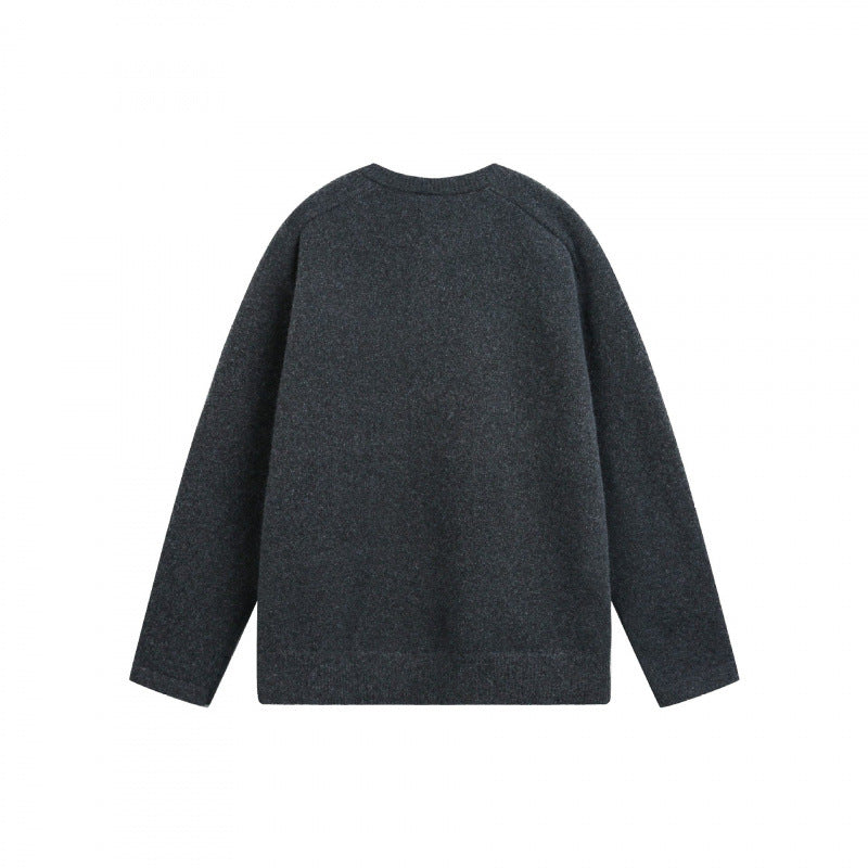 Unisex fine knit Henley pullover with raglan sleeves and half placket Mune Fashion