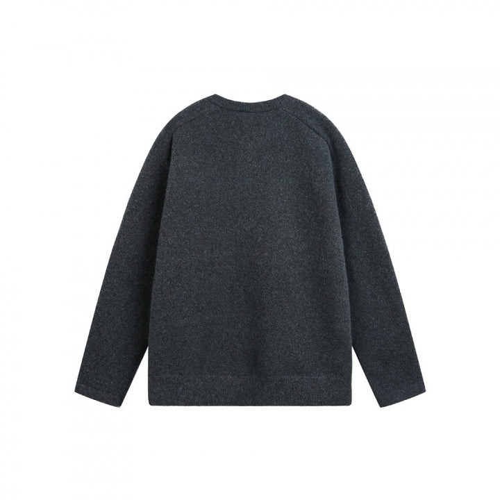 Unisex fine knit Henley pullover with raglan sleeves and half placket Mune Fashion