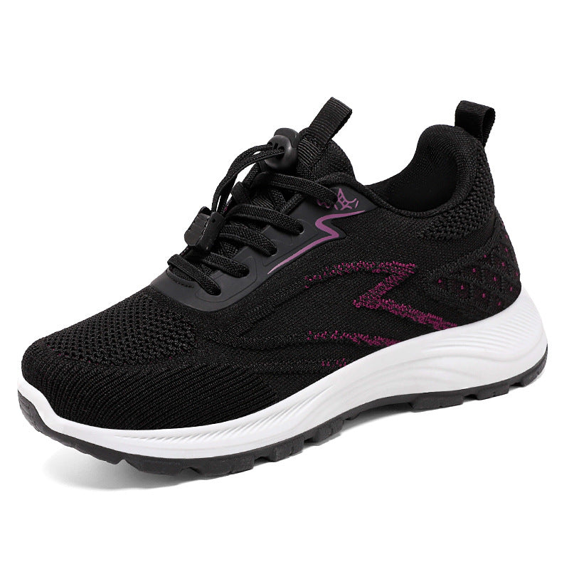 Women’s breathable knit running sneakers with quick-lace system, padded EVA midsole and patterned outsole Mune Fashion