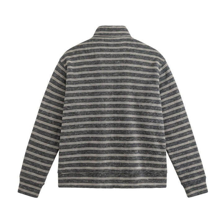 Men's Structured Half-Zip Knit Sweater with Stand Collar Mune Fashion