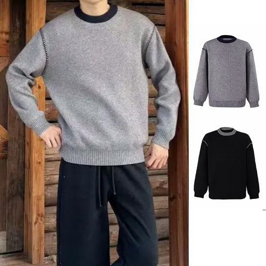 Women Stylish Chunky Knit Sweater with High Collar Mune Fashion