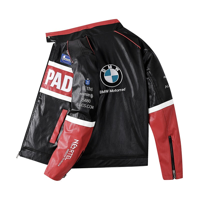 Men's stylish biker jacket with sporty accents Mune Fashion