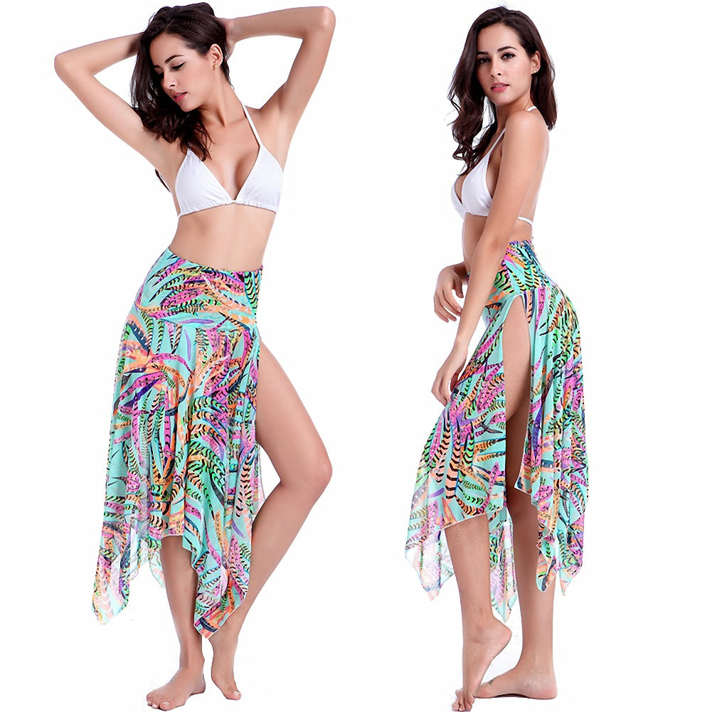 Ladies casual wrap skirt with floral pattern Mune Fashion