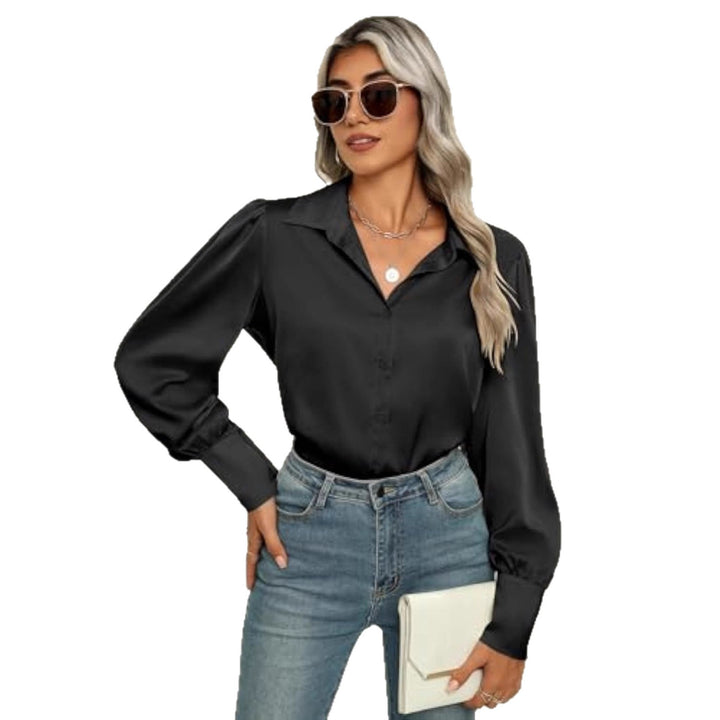 Women Elegant Satin Blouse Mune Fashion