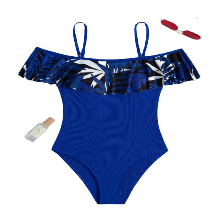 Women's Off-Shoulder Swimsuit with Voluminous Ruffle Design Mune Fashion