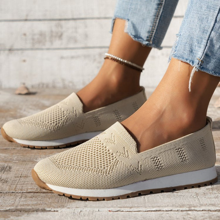 Women Breathable Knit Slippers with Memory Footbed and Non-Slip Sole Mune Fashion