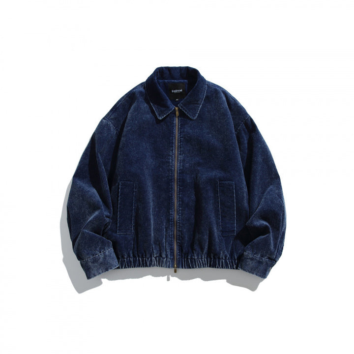 Men's corduroy blouson jacket in oversized fit with zipper and elastic hem Mune Fashion