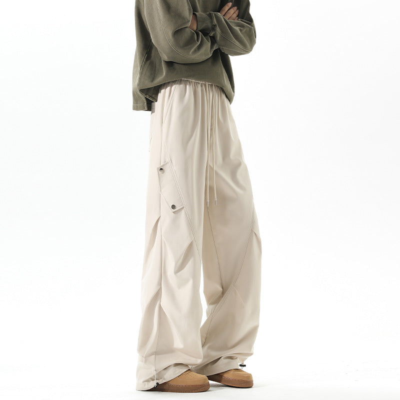 Women's Fashion Cargo Pants with Loose Fit and Elastic Waistband Mune Fashion