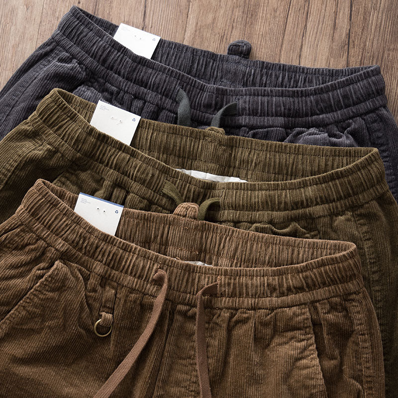 Men's chino jogger pants made of cotton blend with elastic waistband, drawstring, and elastic ankle cuffs Mune Fashion