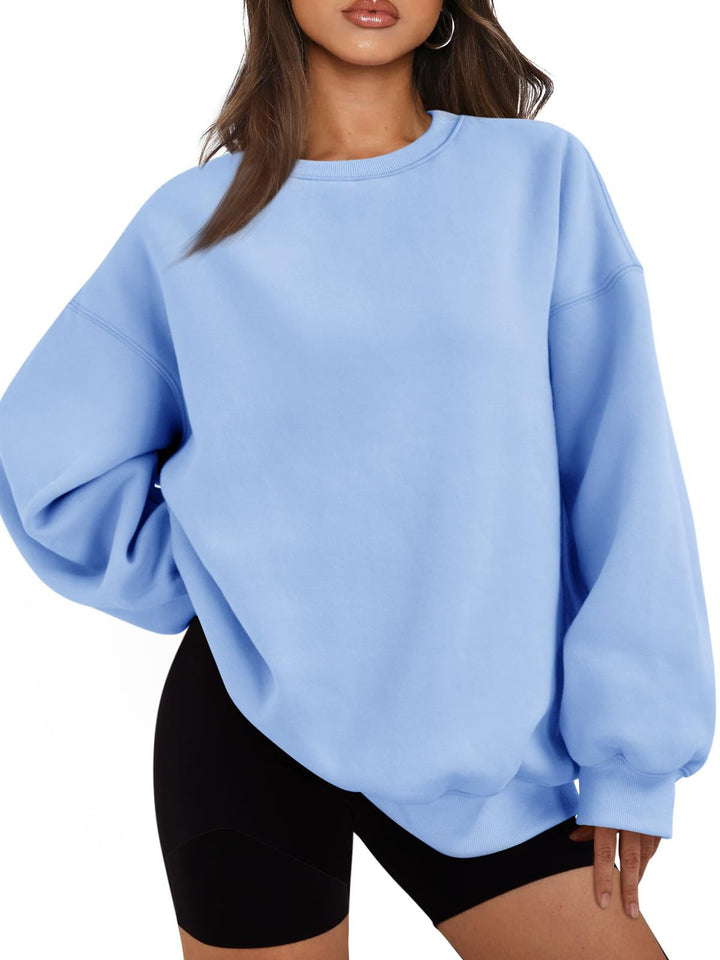 Women's Boxy Crewneck Sweatshirt with extra wide fit, raglan sleeves, and soft fleece lining Mune Fashion