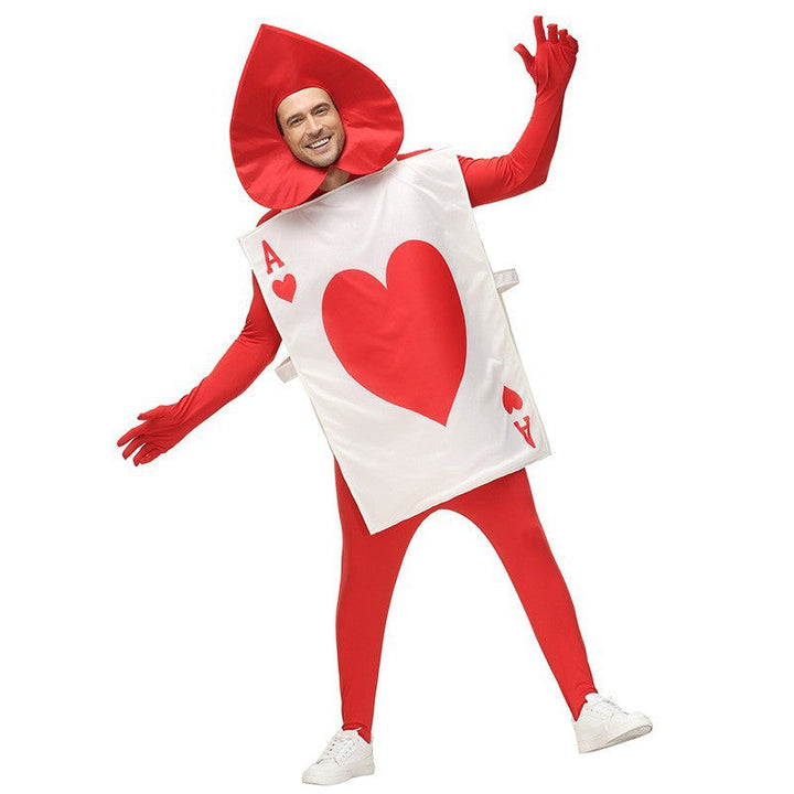 Men's costume as playing card with heart motif Mune Fashion