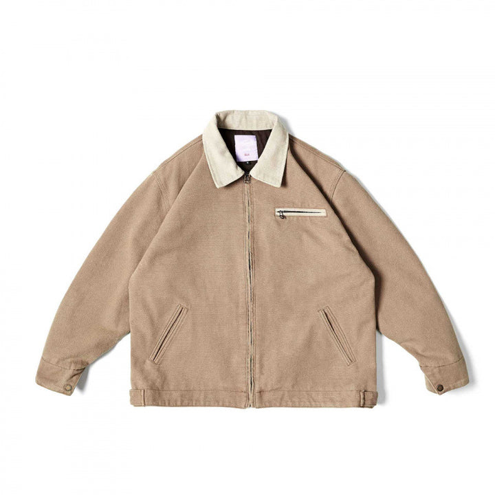 Unisex loose-fitting blouson jacket in worker look with cord collar and chest zipper Mune Fashion