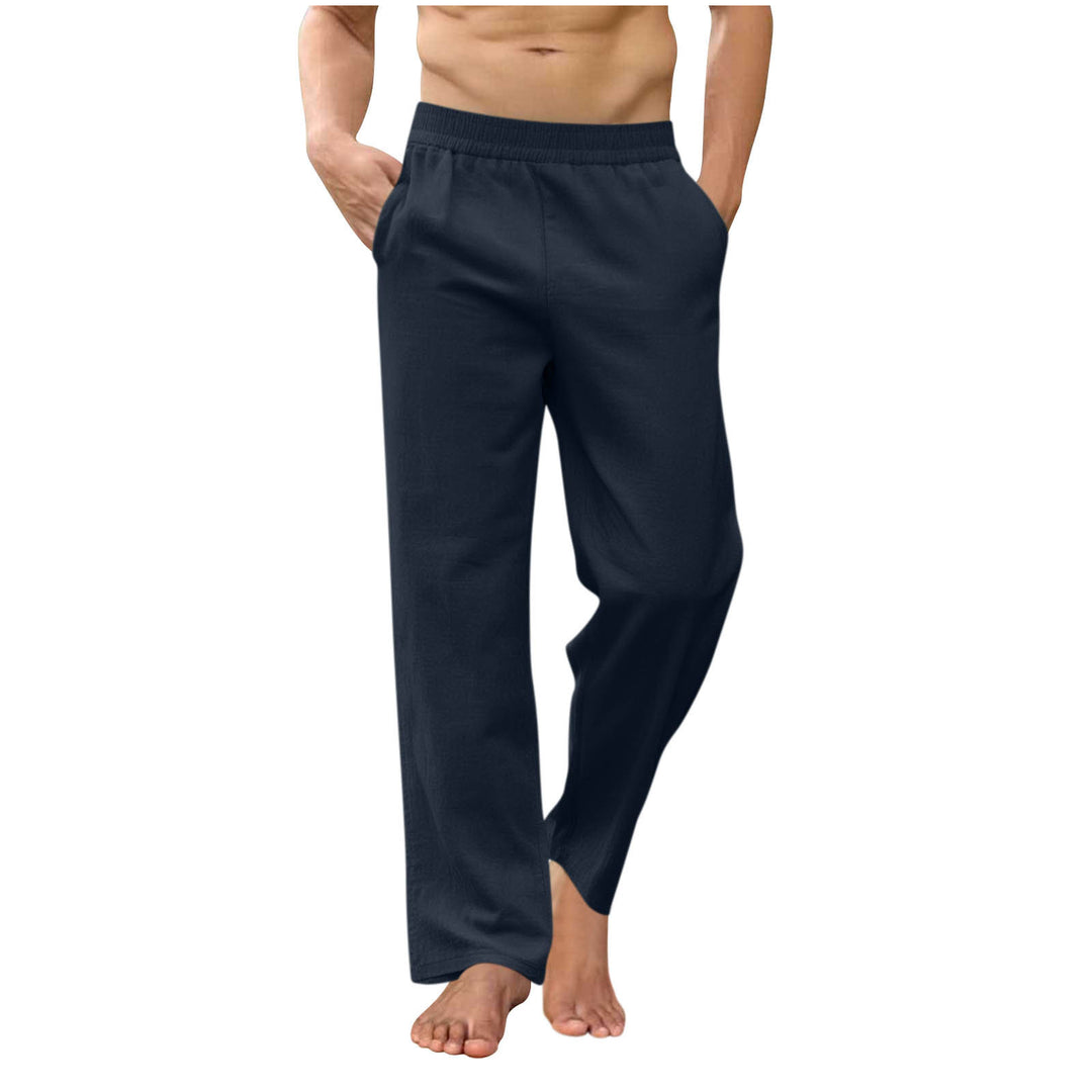 Men's loose lounge pants with elastic waistband, side pockets and side ankle slits Mune Fashion