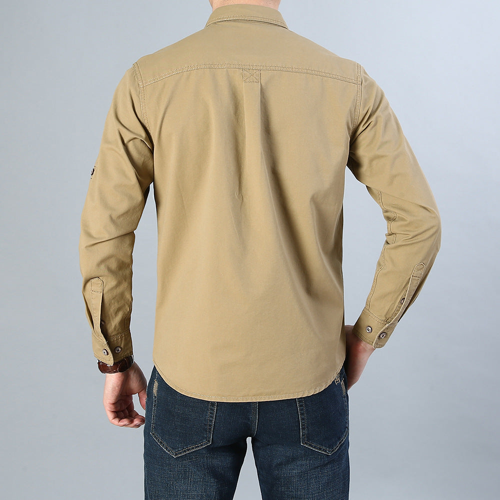 Men's military shirt with chest pockets, sleeve roll function and off-road print Mune Fashion