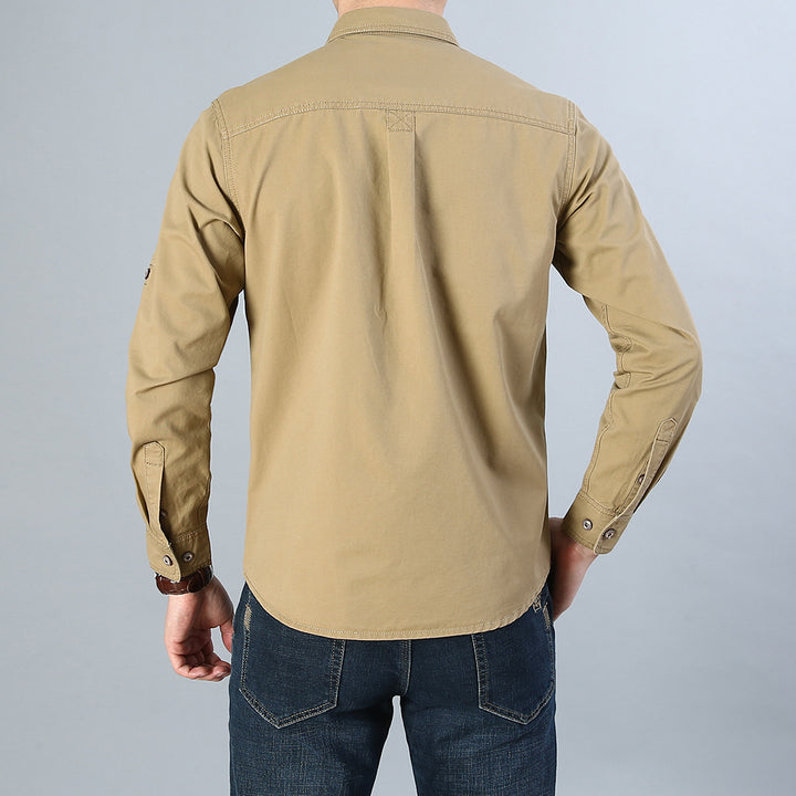 Men's military shirt with chest pockets, sleeve roll function and off-road print Mune Fashion