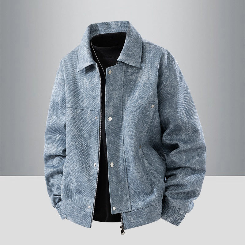 Women Snake Leather Look Casual Jacket Mune Fashion
