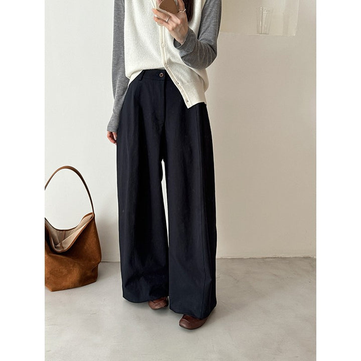 Women's Wide Palazzo Pants with Flowing Fall and High Waist Mune Fashion