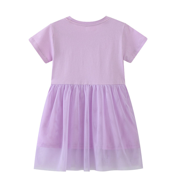 Girl dress with floral embroidery design and tulle skirt Mune Fashion