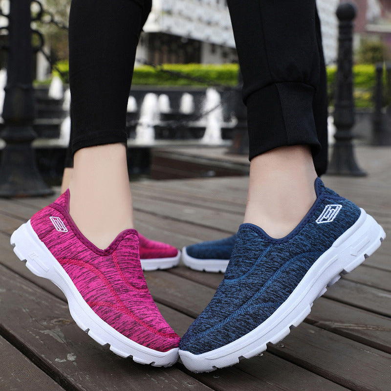 Women's lightweight slip-on knit sneakers with elastic entry, cushioned comfort midsole, and non-slip tread outsole Mune Fashion