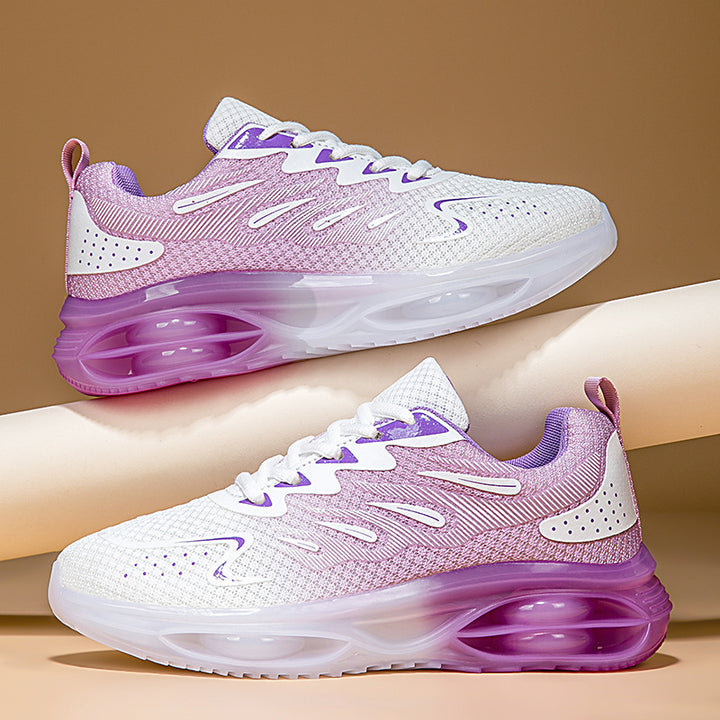 Women's trendy sports sneakers with visible air chamber midsole and seamless knit upper Mune Fashion