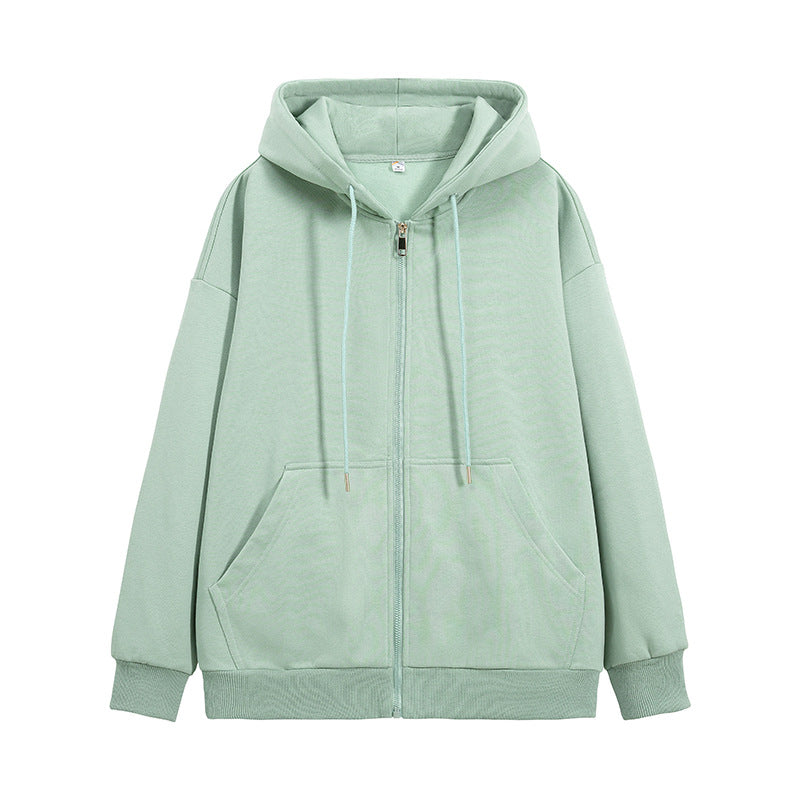 Unisex Oversize Hoodie Fleece Jacket with Boxy Cut and Metal Zipper Drune
