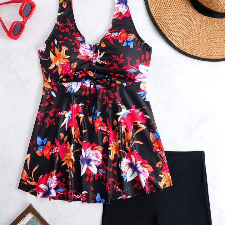 Women’s swimsuit with adjustable drawstring and floral design Mune Fashion