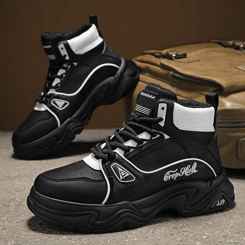 Men's High-Top City Platform Sneakers with sculpted wave sole, padded ankle collar, and grippy off-road traction Mune Fashion