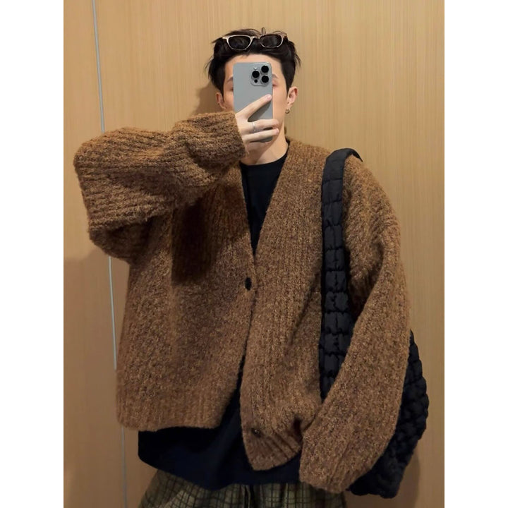 Men's Fashionable Oversized Cardigan with Button Closure Mune Fashion