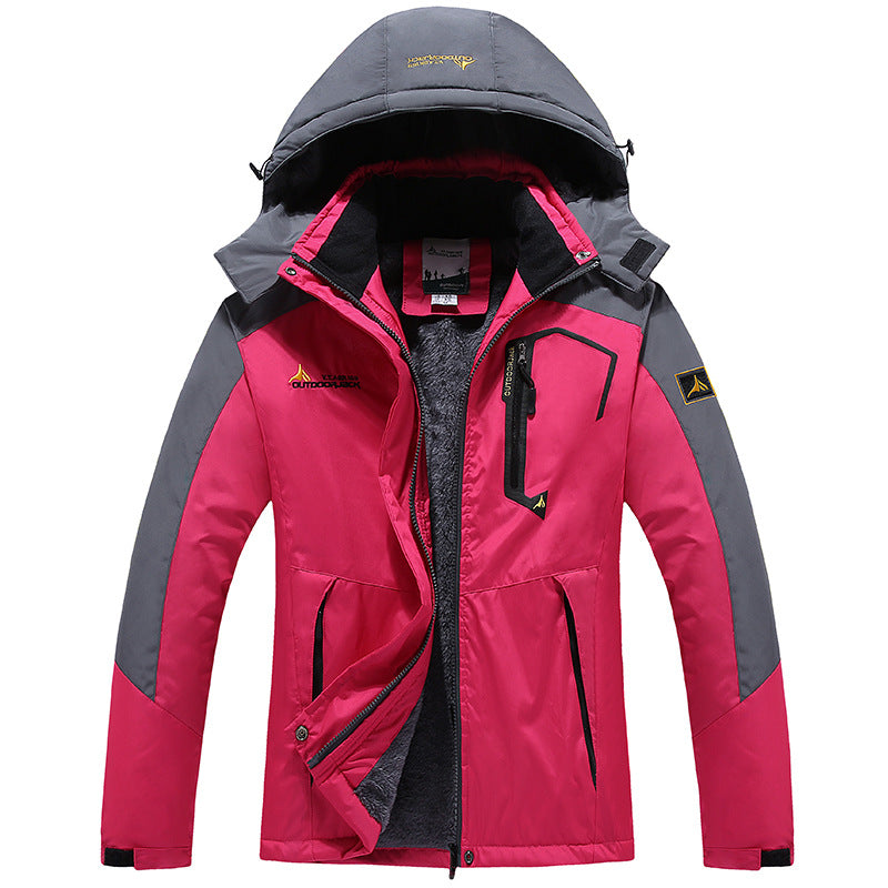 Men's three-layer thermo trekking jacket with removable hood and high-pile fleece lining Mune Fashion