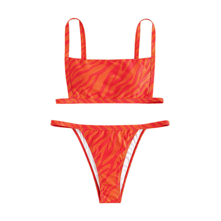 Ladies Bikini Set with adjustable straps and animal print Mune Fashion