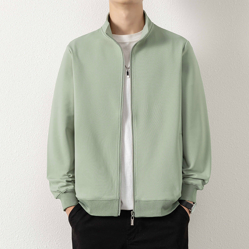 Men's Minimalist Zip Blouson Jacket made of technical stretch material with stand-up collar Mune Fashion