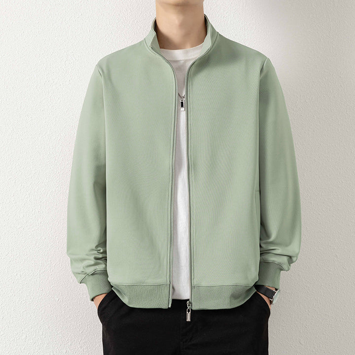 Men's Minimalist Zip Blouson Jacket made of technical stretch material with stand-up collar Mune Fashion