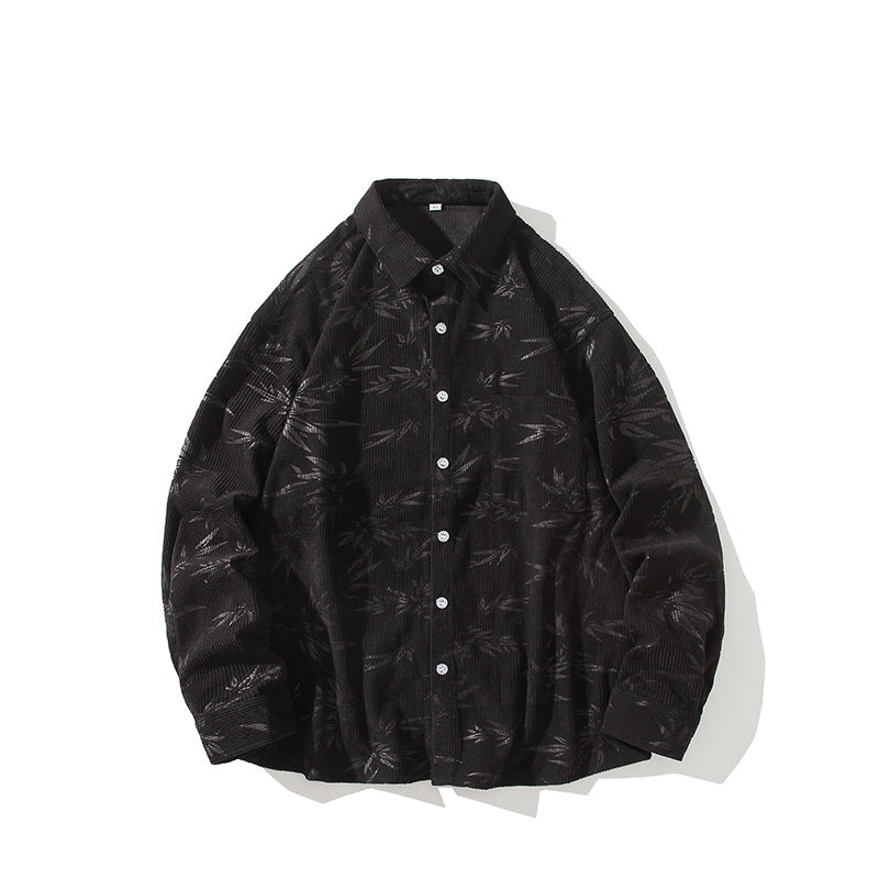 Men's Oversized Cord Shirt with Tonal Embroidery and Chest Pocket Mune Fashion