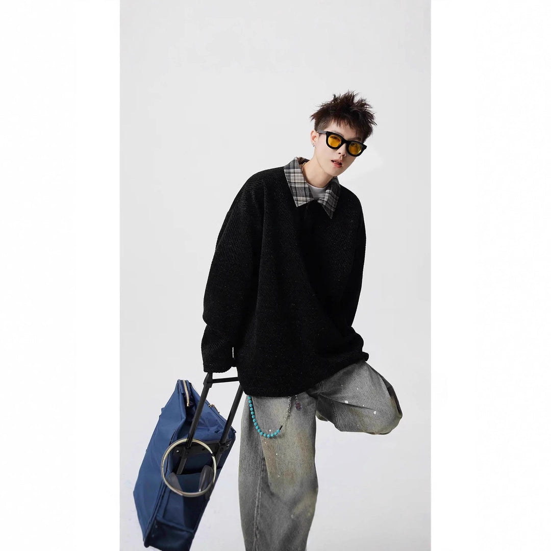 Women Casual Oversized Shirt Sweater Mune Fashion