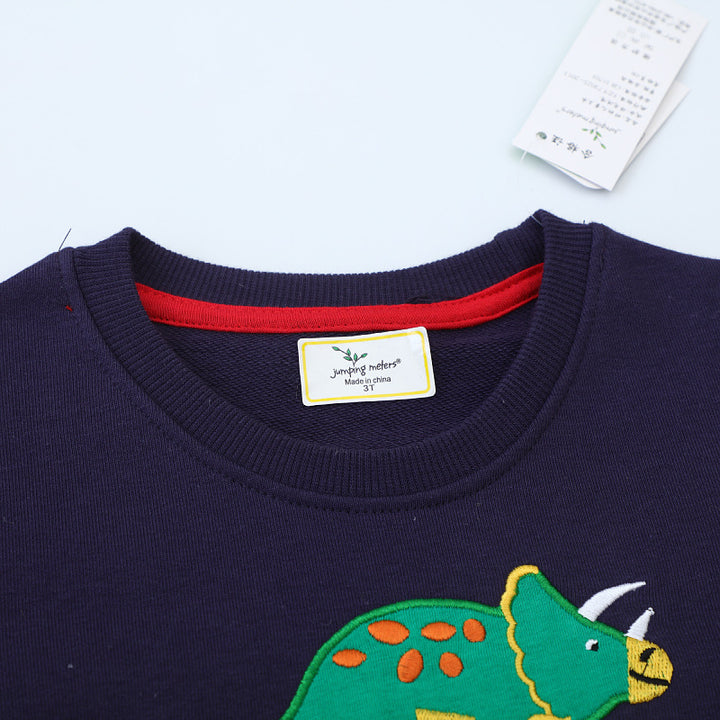 Boys sweatshirt with colorful dinosaur appliqués Mune Fashion