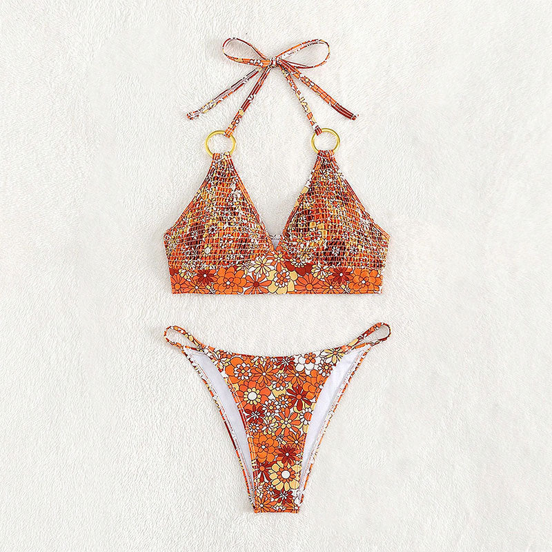 Women's triangle bikini with decorative ring-shaped accents Mune Fashion