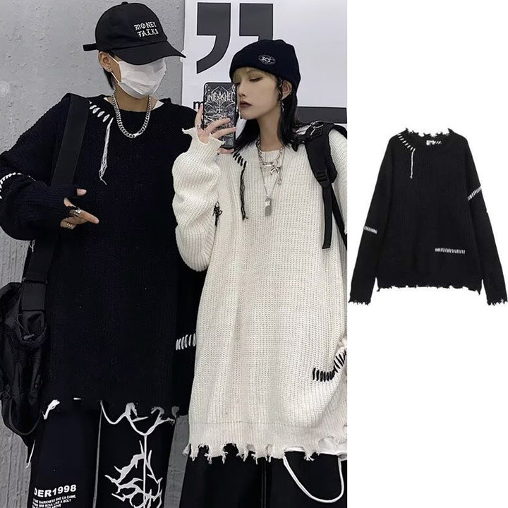 Unisex Oversized Knit Sweater with Unique Design Mune Fashion