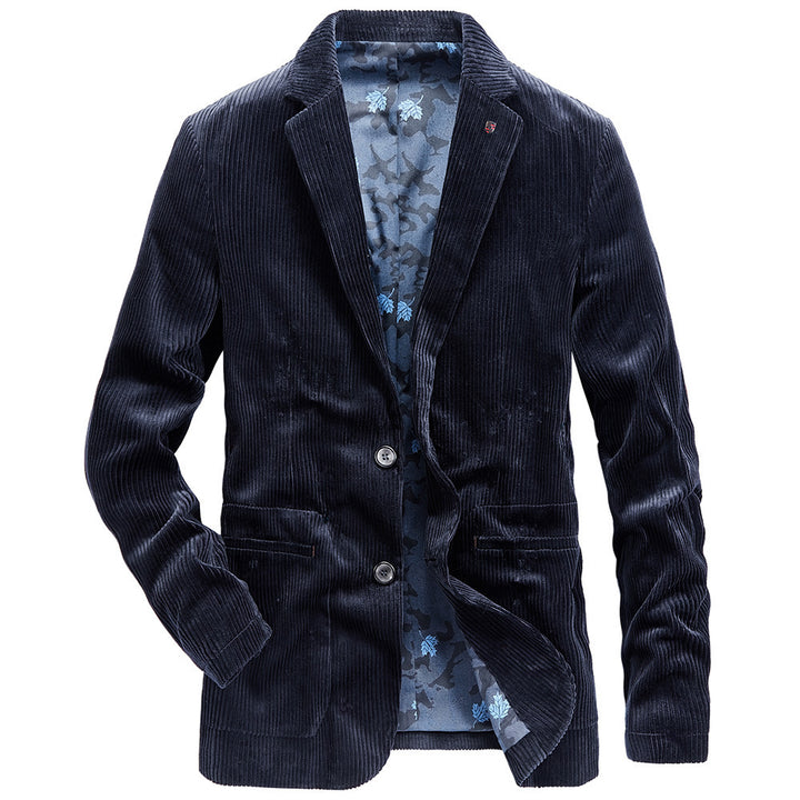 Men's corduroy blazer made of fine cord with patterned lining and lapel Mune Fashion