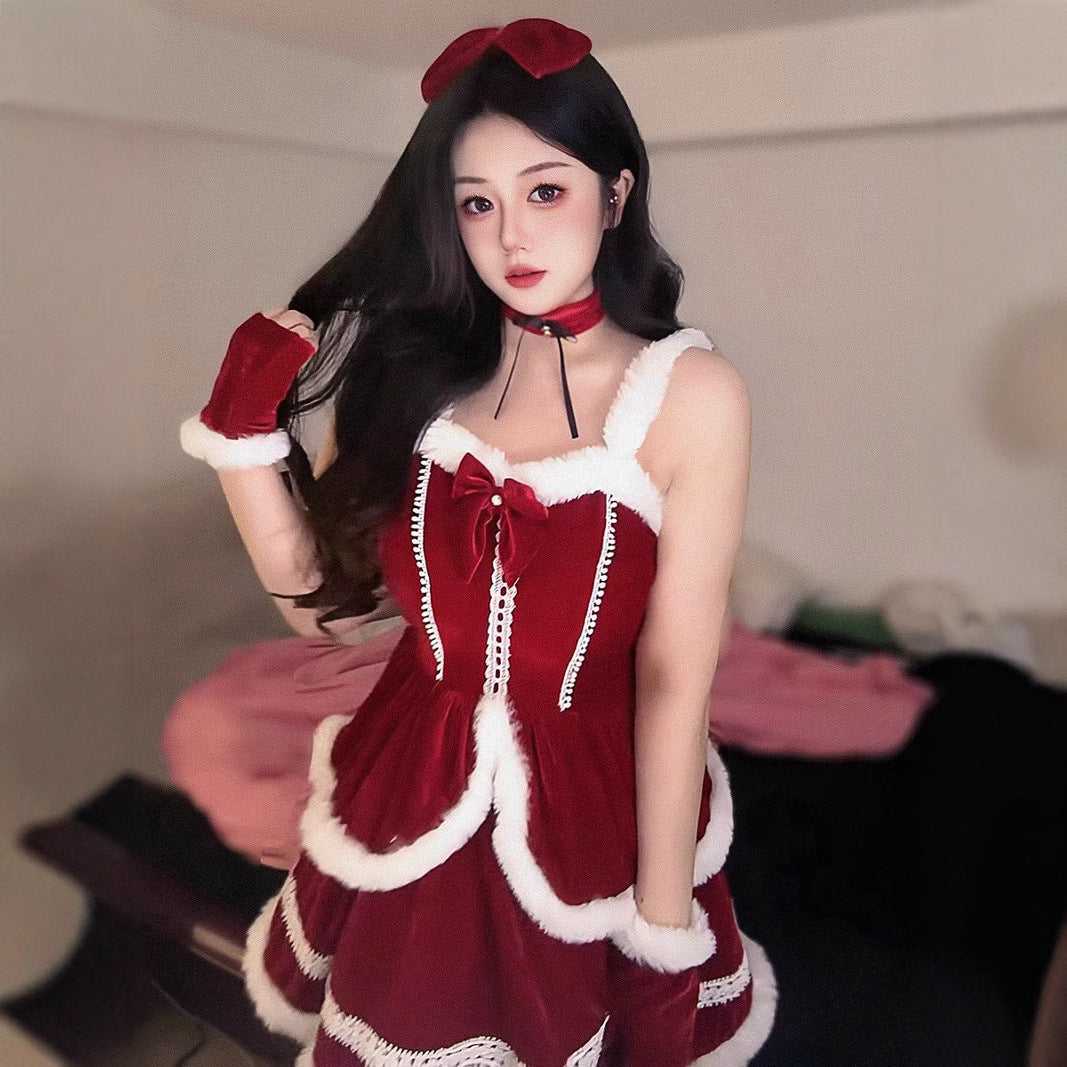 Women's Devil Costume with Hood and Ruffles Mune Fashion
