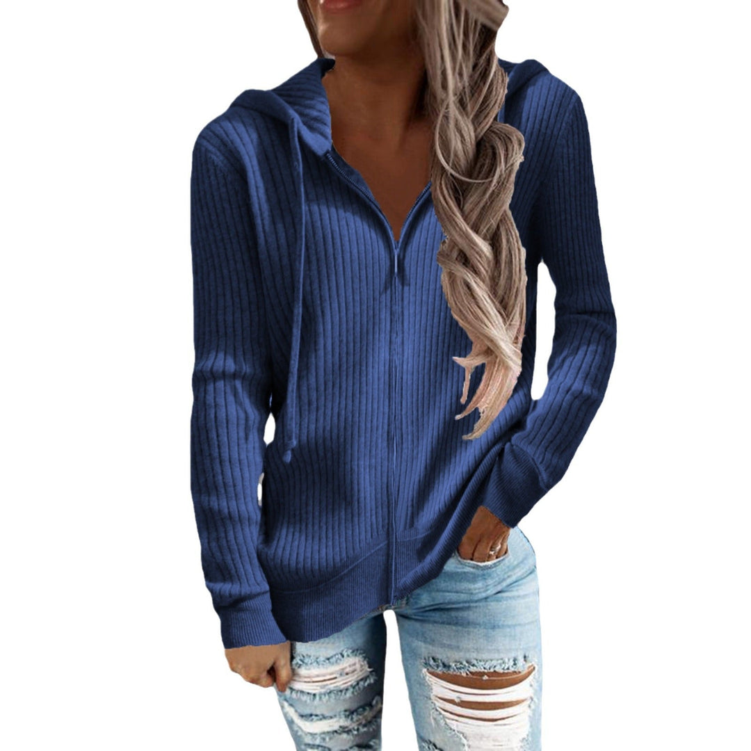 Women's Hoodie with Ribbed Structure and Practical Pockets Mune