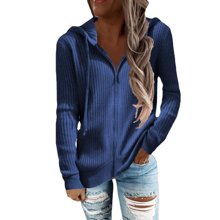Women's Hoodie with Ribbed Structure and Practical Pockets Mune