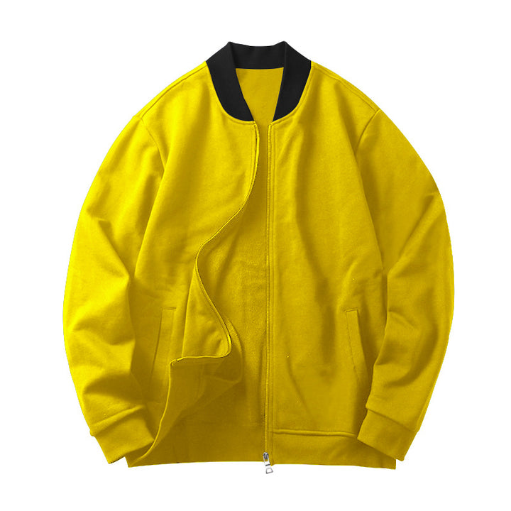 Men's minimalist bomber jacket with full-zip, ribbed stand collar & side pockets Mune Fashion