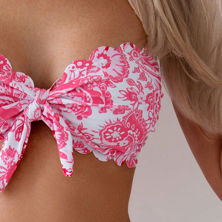 Women's bandeau bikini with floral embroidery Mune Fashion