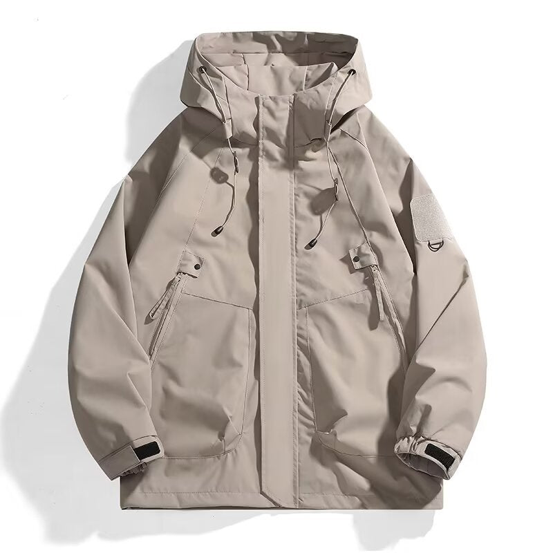 Men's Urban Utility Softshell Parka with Drawstring, Velcro Sleeves and Concealed Zippers Mune Fashion