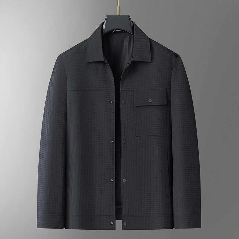Men's lightweight structured overshirt jacket with snap button closure and chest pocket Mune Fashion